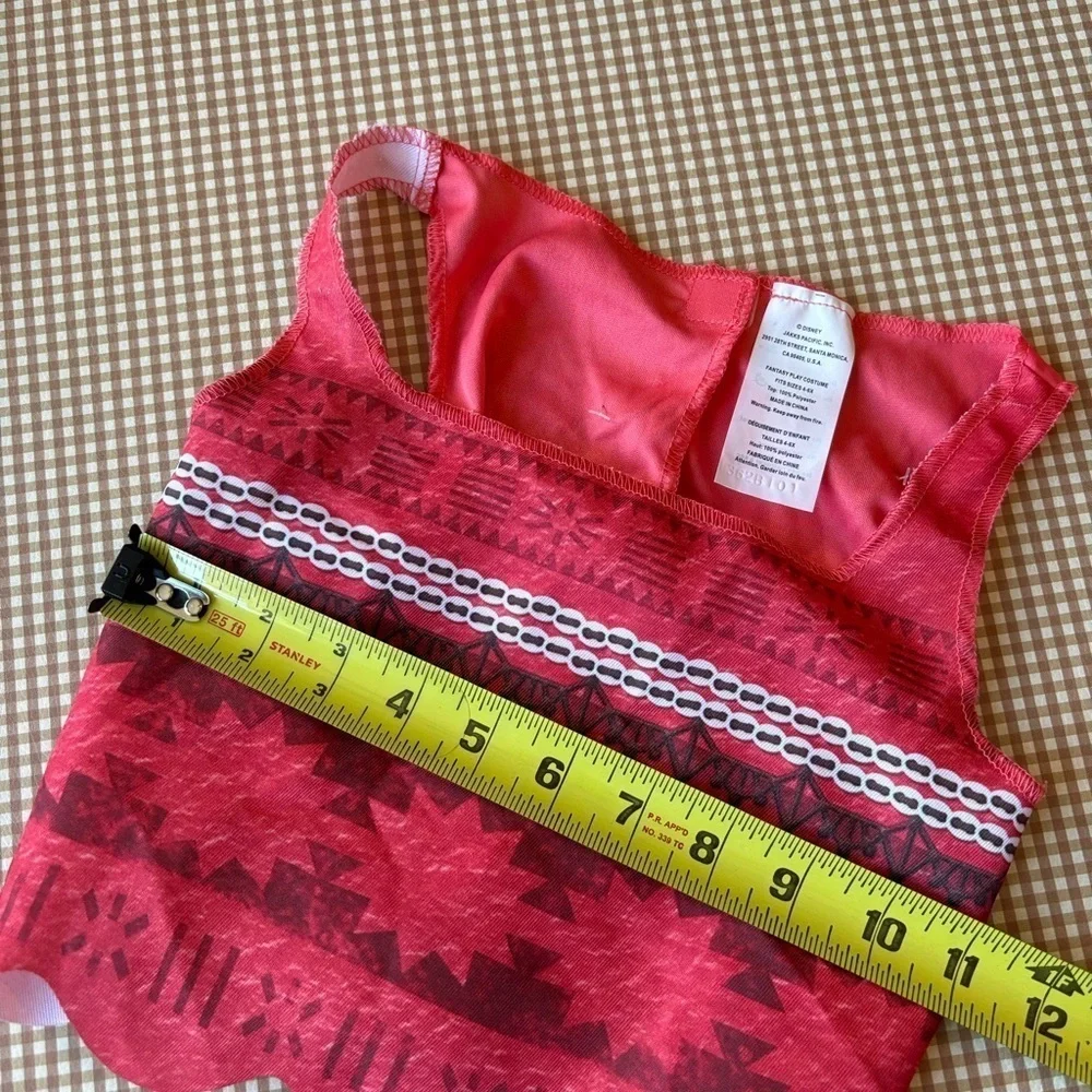 Disney Moana Costume top / skirt‎ / sandals slides. NEW. Size 4-6 years